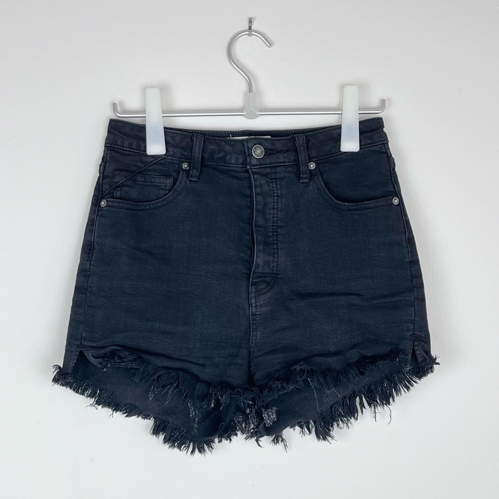 Free People High Rise Black Cut Off Shorts Size 28